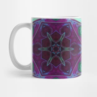 Mosaic Mandala Flower Purple Green and Blue Mug